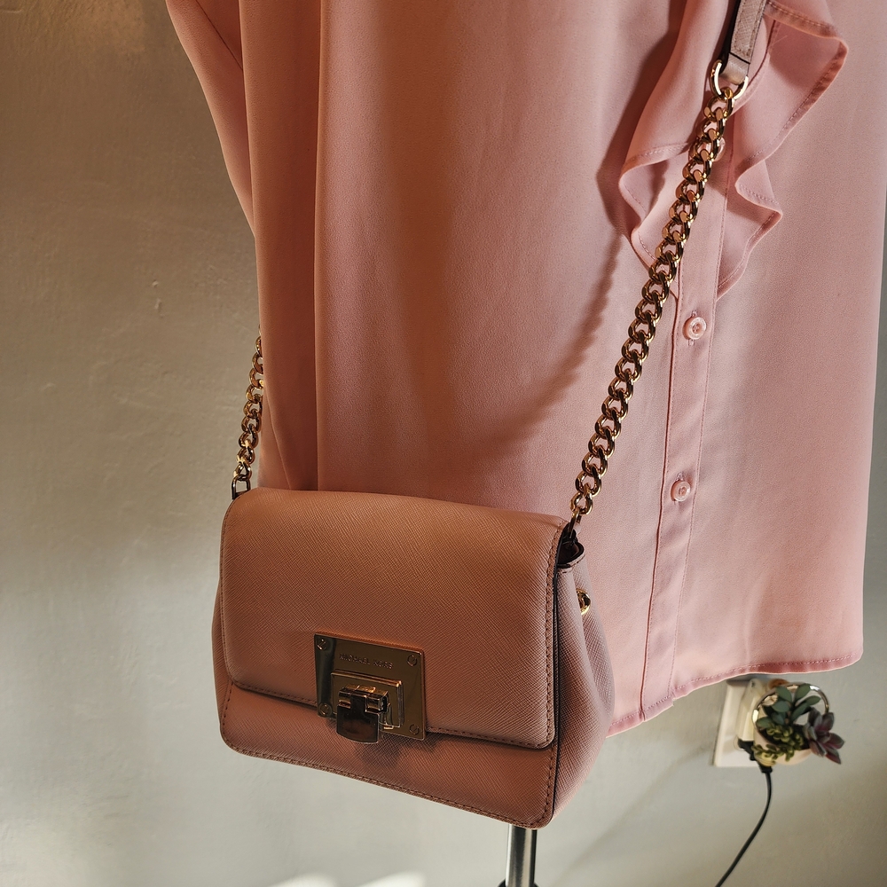 Michael Kors Tina Crossbody In A Soft Powder Pink - Picture 12 of 12